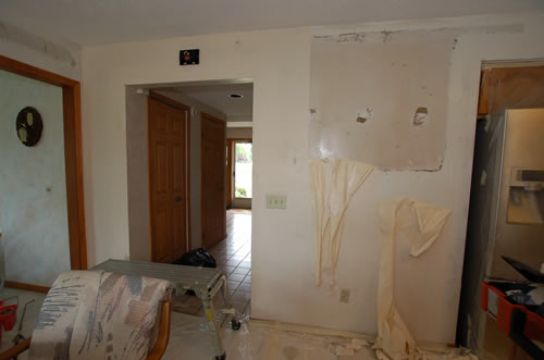 bare drywall